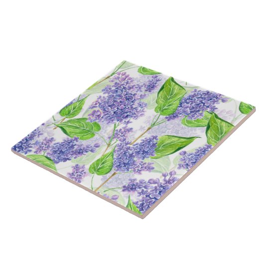 水彩薄紫花 タイル (側面)