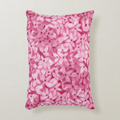 水彩薄紫花：ピンクのフローラ背景 アクセントクッション (正面(垂直))