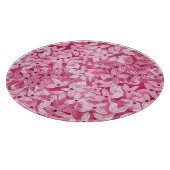 水彩薄紫花：ピンクのフローラ背景 カッティングボード (角)