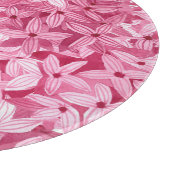 水彩薄紫花：ピンクのフローラ背景 カッティングボード (角)