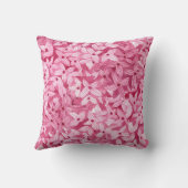 水彩薄紫花：ピンクのフローラ背景 クッション (裏面)