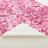 水彩薄紫花:ピンクのフローラ背景 シェルパブランケット (3/4)