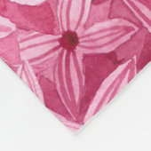 水彩薄紫花:ピンクのフローラ背景 フリースブランケット (角)