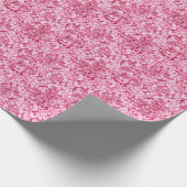 水彩薄紫花:ピンクのフローラ背景 ラッピングペーパー (角)