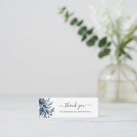 水彩藍感謝してい花割り引き スキニー名刺 (スタンド正面)