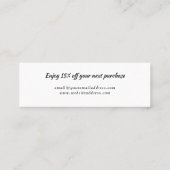 水彩藍感謝してい花割り引き スキニー名刺 (裏面)