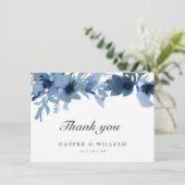 水彩藍青の花ありがとう 招待状 (スタンド正面)