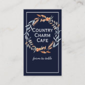 水彩藍青リース名刺 名刺 (正面)