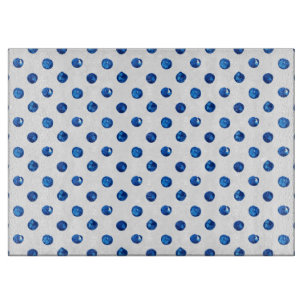 水彩藍青水玉模様模様 カッティングボード