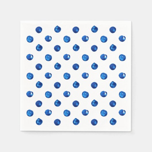 水彩藍青水玉模様模様 スタンダードカクテルナプキン (正面)