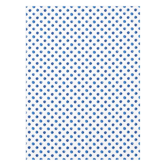 水彩藍青水玉模様模様 テーブルクロス (正面)