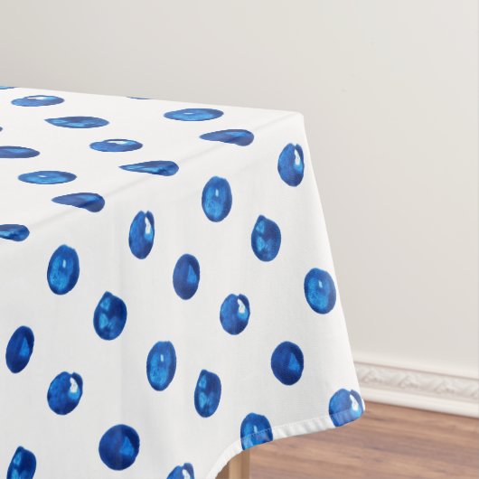 水彩藍青水玉模様模様 テーブルクロス (インサイチュ)
