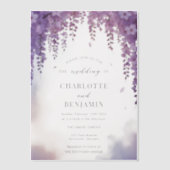 水彩藤のフローラエレガントな結婚式 ベラム紙招待状 (正面)