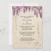 水彩藤のヴィンテージ結婚羊皮紙 招待状 (正面)