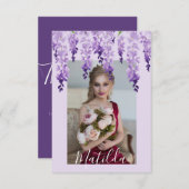 水彩藤の写真 |バルミツワー サンキューカード (正面/裏面)