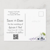 水彩藤の日付写真を保存 ポストカード (裏面)