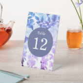 水彩藤の紫のフローラテーブル番号 台座サイン (インサイチュ)