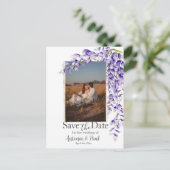 水彩藤の開花写真を保存 ポストカード (スタンド正面)