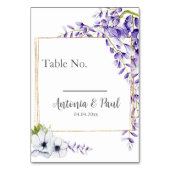 水彩藤の開花結婚ズ テーブルナンバー (裏面)