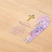 水彩藤アーチの確認 アクリル招待状 (レイダウン)