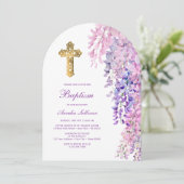 水彩藤アーチ洗礼 招待状 (スタンド正面)
