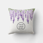 水彩藤パーソナライズされたのロゴ追加 クッション (裏面)