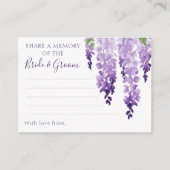 水彩藤パープル薄紫結婚フローラ アドバイスカード (正面)