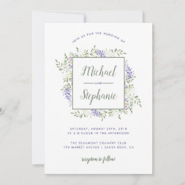 水彩藤フレーム結婚式招待状 招待状