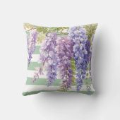 水彩藤フローラグリーンストリップ クッション (裏面)