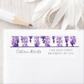 水彩藤結婚差出人住所 ラベル (インサイチュ)