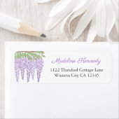 水彩藤薄紫フローラ差出人住所 ラベル (インサイチュ)