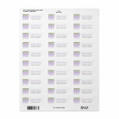 水彩藤薄紫フローラ差出人住所 ラベル (フルシート)