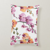 水彩蘭の花の継ぎ目のない模様  アクセントクッション (裏面(縦))