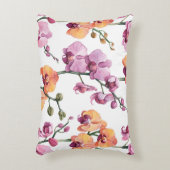水彩蘭の花の継ぎ目のない模様  アクセントクッション (正面(垂直))
