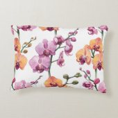 水彩蘭の花の継ぎ目のない模様  アクセントクッション (裏面)