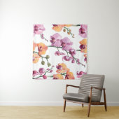 水彩蘭の花の継ぎ目のない模様  タペストリー (インサイチュ(横))