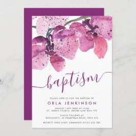 水彩蘭パープルバプテスマ 招待状