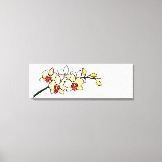 水彩蘭絵画黄花禅 キャンバスプリント (正面)