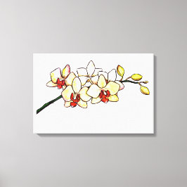 水彩蘭絵画黄花禅 キャンバスプリント