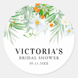 水彩蘭花 & 金橘 花卉 婚前祝福會 ラウンドシール