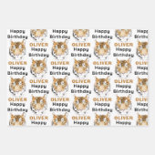 水彩虎の頭動物 ラッピングペーパーシート (正面2)