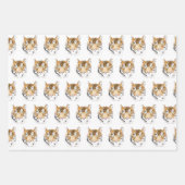 水彩虎の頭動物 ラッピングペーパーシート (正面2)