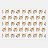 水彩虎の頭動物 ラッピングペーパーシート (正面3)