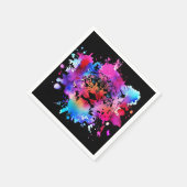 水彩虎の頭 スタンダードカクテルナプキン (角)