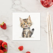 水彩虎猫キッテン スタンダードカクテルナプキン (インサイチュ)