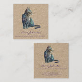 水彩虎猫子猫スクエアビジネスカード スクエア名刺 (正面/裏面)