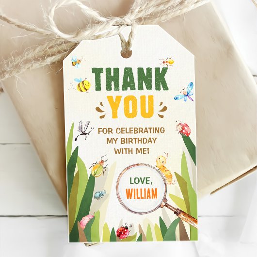 水彩虫虫ボーイ誕生日 ギフトタグ