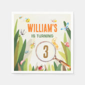 水彩虫虫ボーイ誕生日 スタンダードカクテルナプキン (正面)