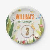 水彩虫虫ボーイ誕生日 ペーパープレート (正面)