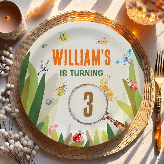 水彩虫虫ボーイ誕生日 ペーパープレート